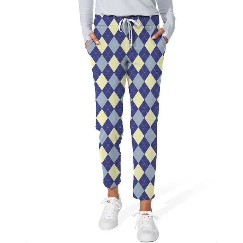 blue Argyle-Women’s 7/8 Stretch Ankle Golf Pants