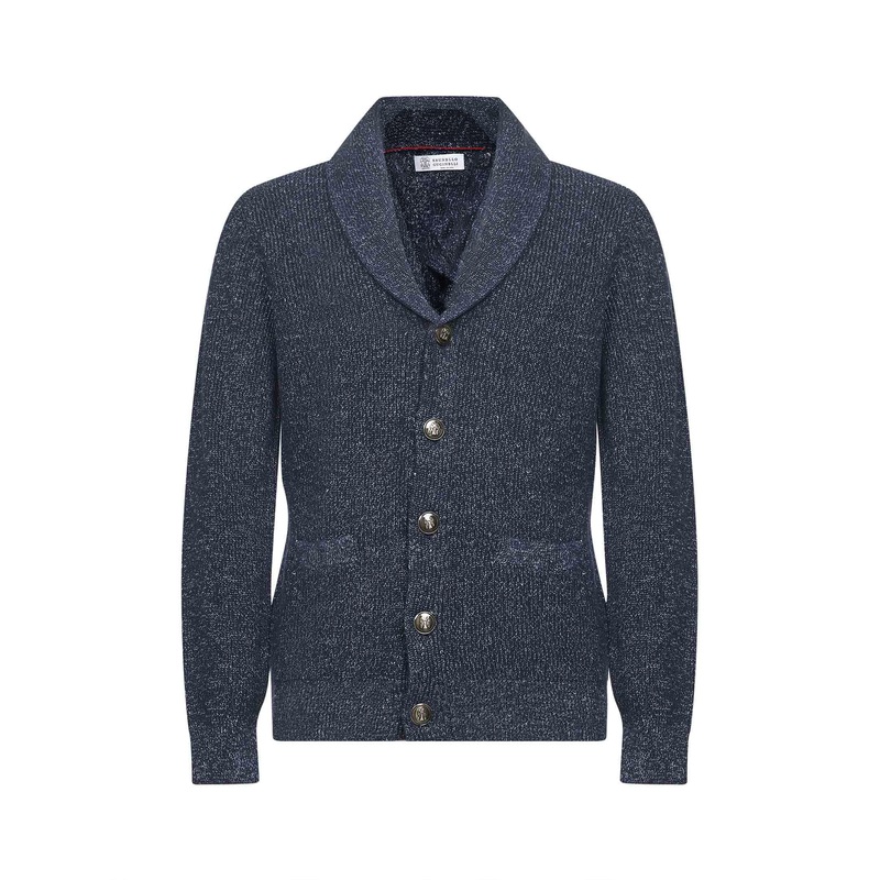 Blue chin knit cardigan|46|48|50|52|54|56