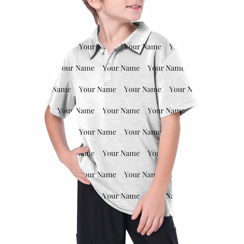 Youth Custom name white Golf Polo