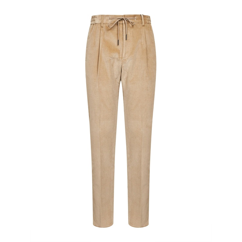 Beige stretch corduroy Newman trousers