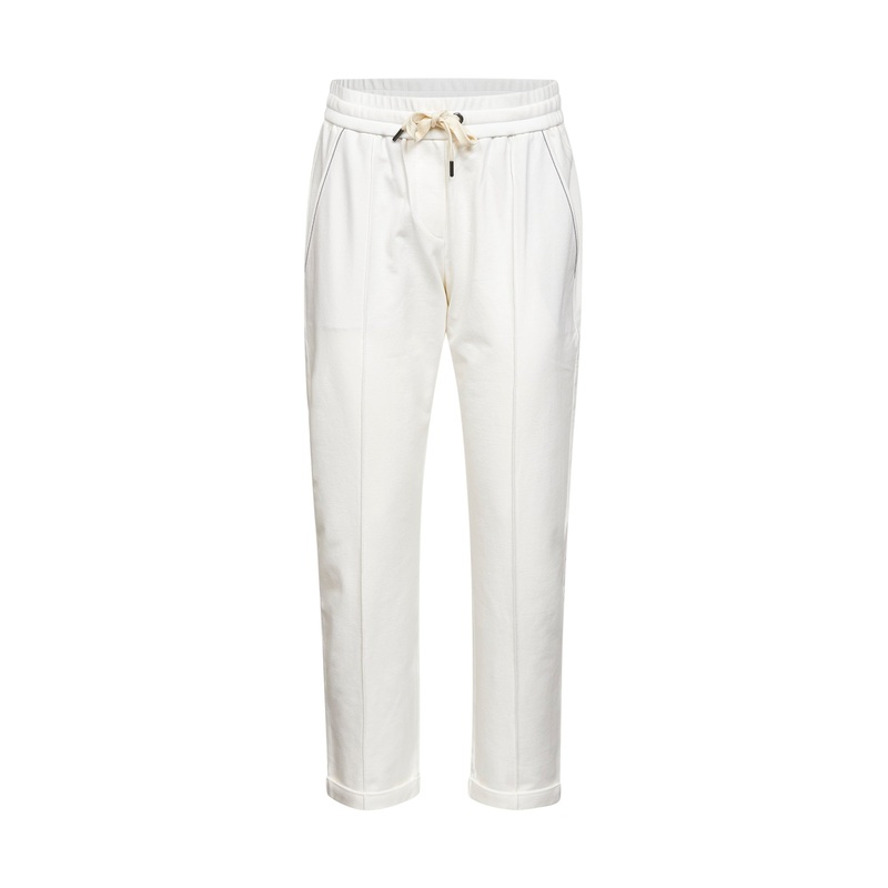 White stretch fleece monili Track trousers