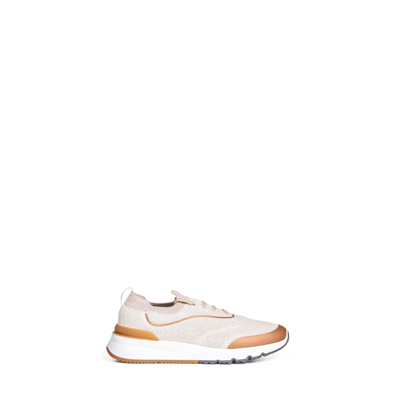 Beige techno cotton knit Runners