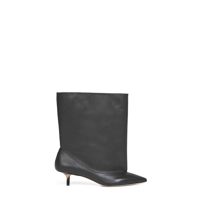 Black smooth leather wide The Tourni boots