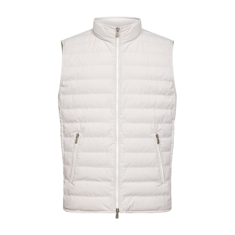 Ivory bonded taffeta padded vest
