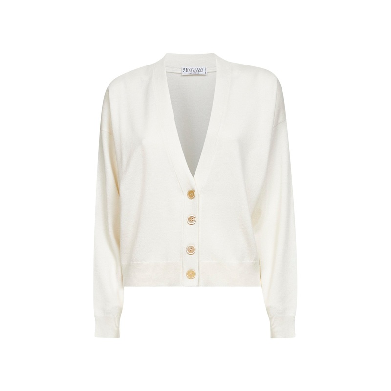 Ivory cashmere monili cardigan