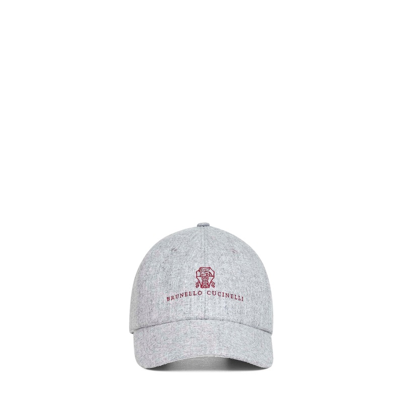 Grey flannel embroidered Baseball cap