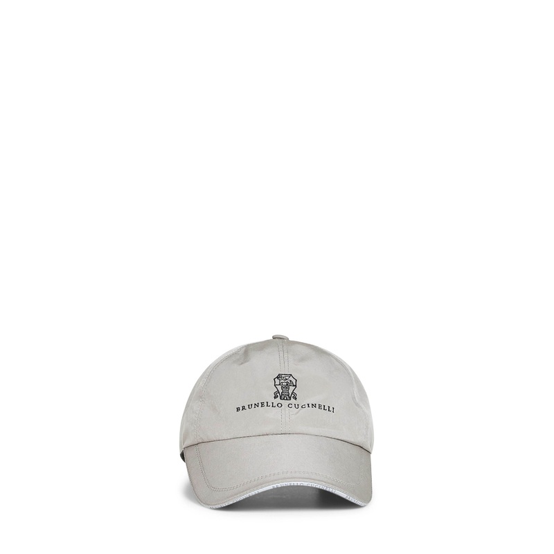 Grey microfibre logo Baseball cap