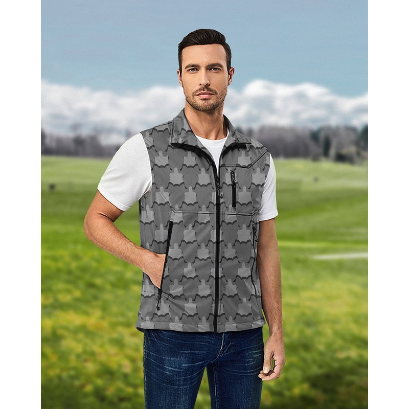 Men’s The back of an elephant Lightweight Softshell Vest Sleeveless Jacket for Golf Windproof Waterproof
