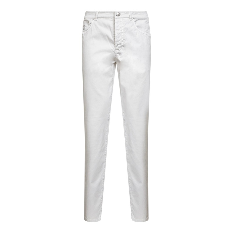 White American Pima gabardine italian-fit trousers