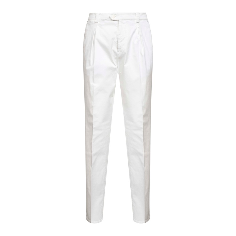White American Pima gabardine trousers