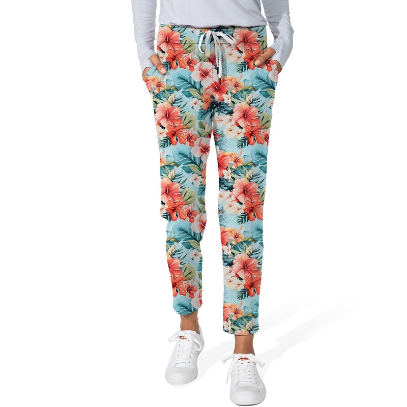 Hawaiian Flowers-Women’s 7/8 Stretch Ankle Golf Pants