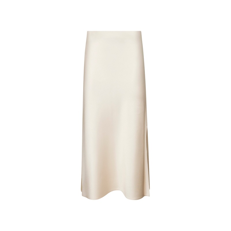 Ivory cady satin Pencil Fluid skirt