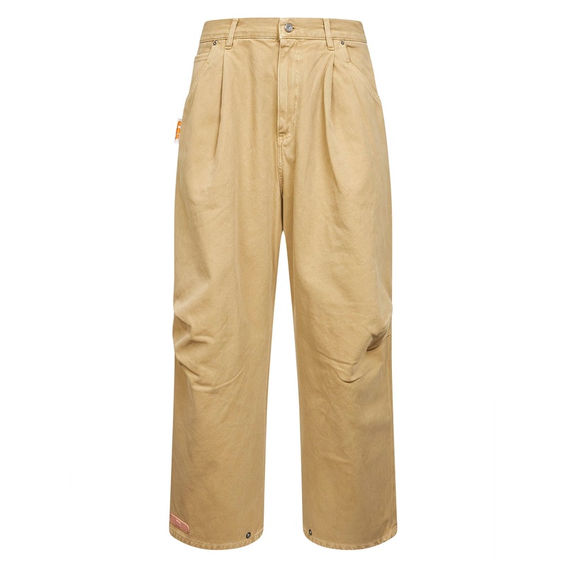 Beige cotton denim Fat Angelo jeans