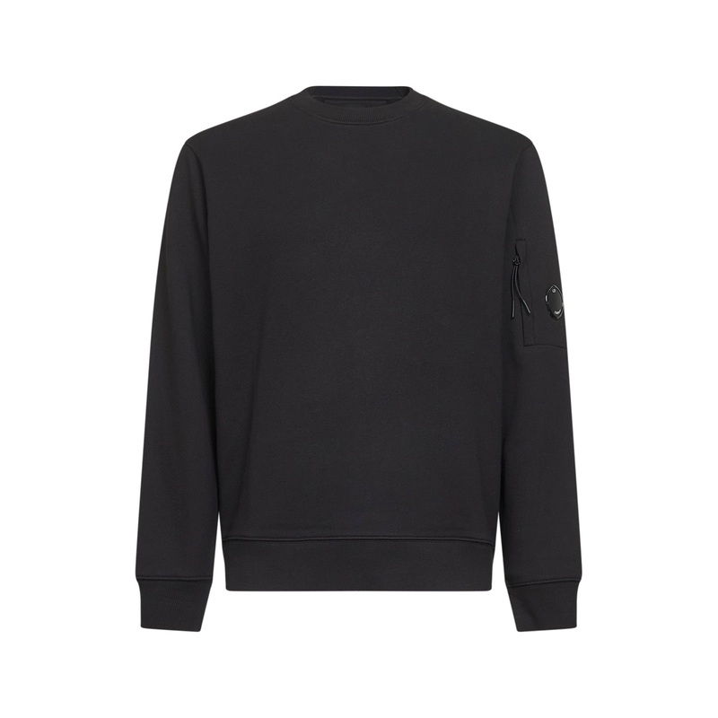 Black Diagonal Raised Fleece Crewneck Lens sweatshirt