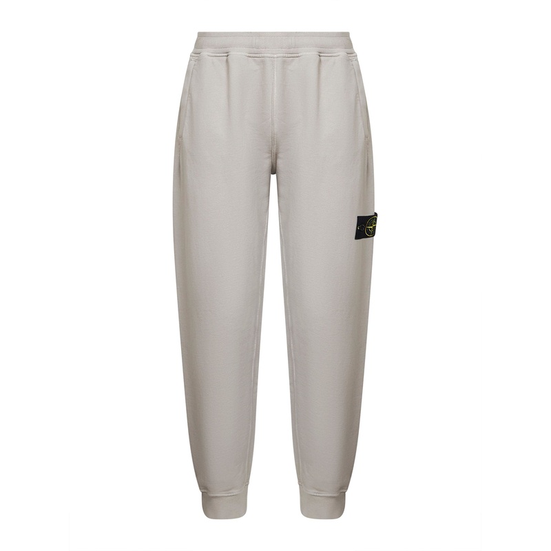 Grey brushed organic cotton fleece joggers