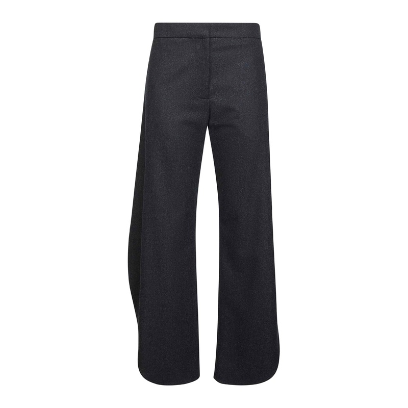 Grey wool flannel petal trousers