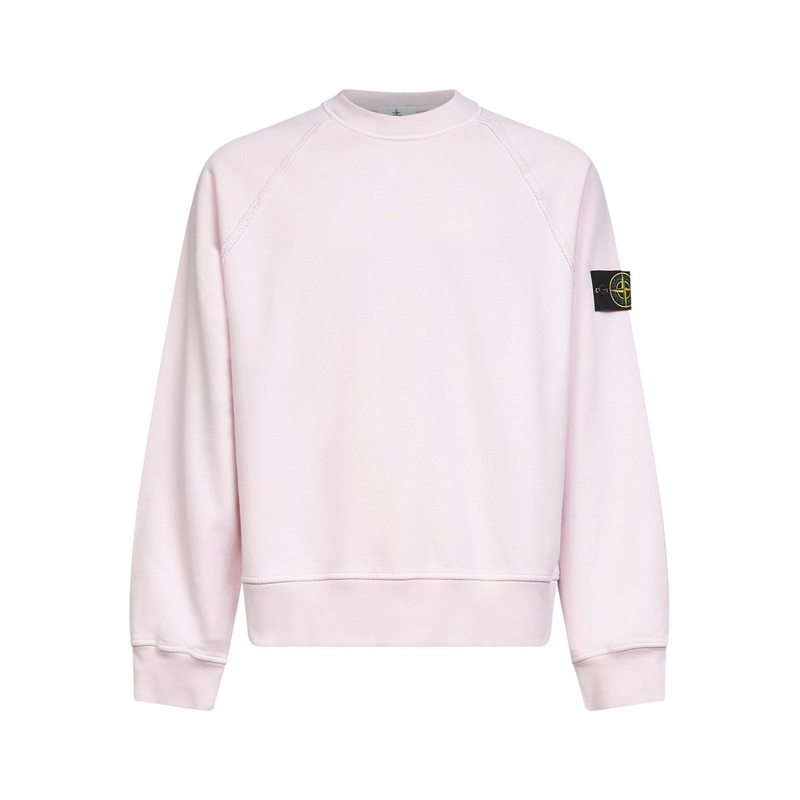 Pink brushed organic cotton crewneck sweatshirt