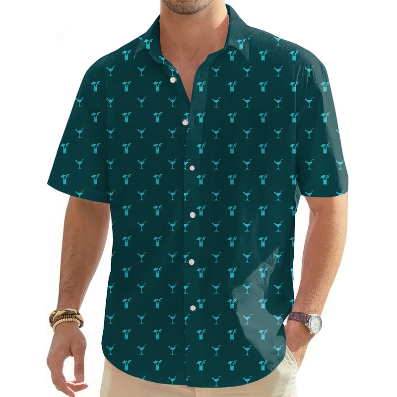 Youth Romantic-Men’s Golf Hawaiian Shirts Button Down Shirt