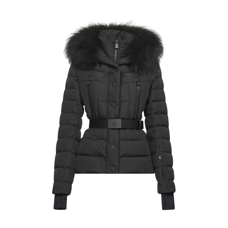 Black Beverley hooded ski down jacket
