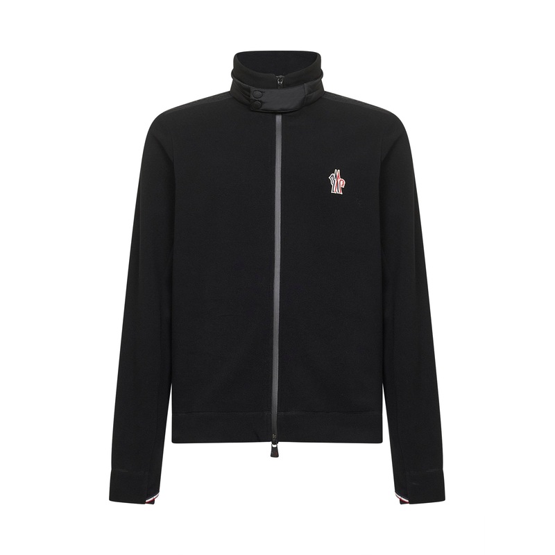 Black fleece zip-up sweatshirt