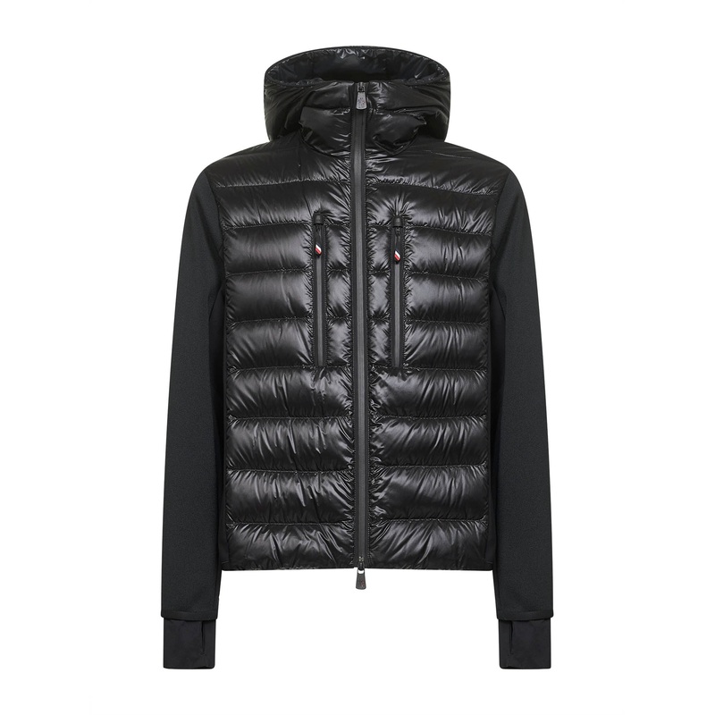 Black padded zip-up hoodie|S|M|L|XL