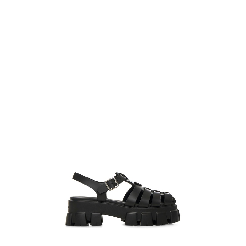 Black rubber Monolith sandals|35|36|37|38|39|40