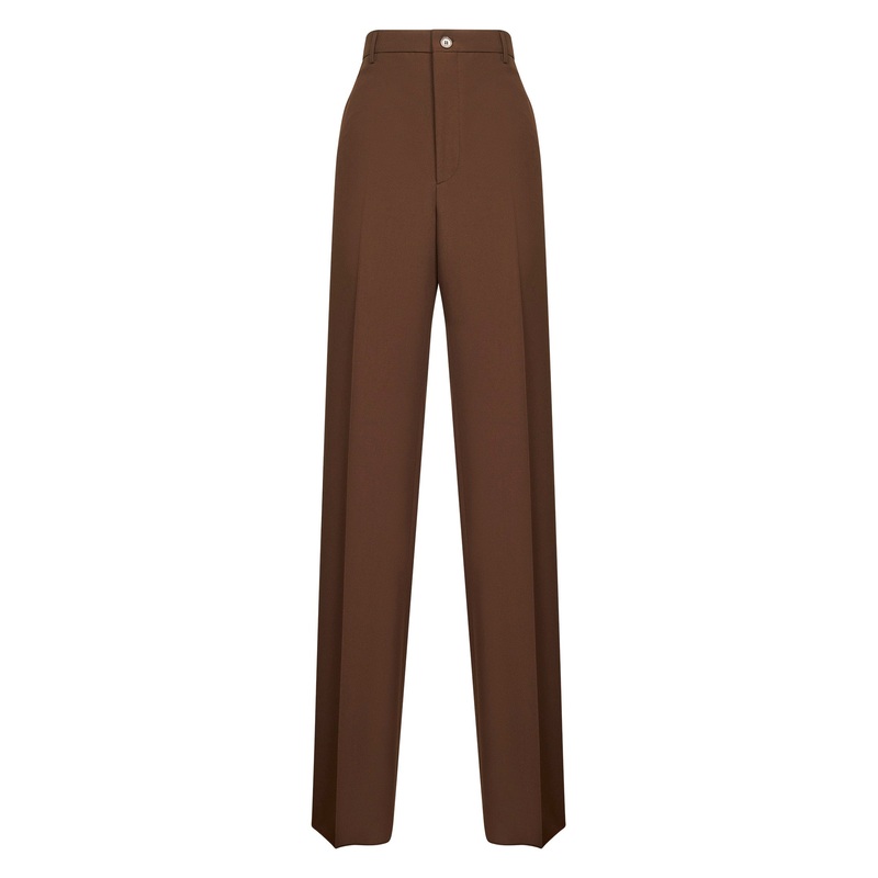 Brown technical panama trousers