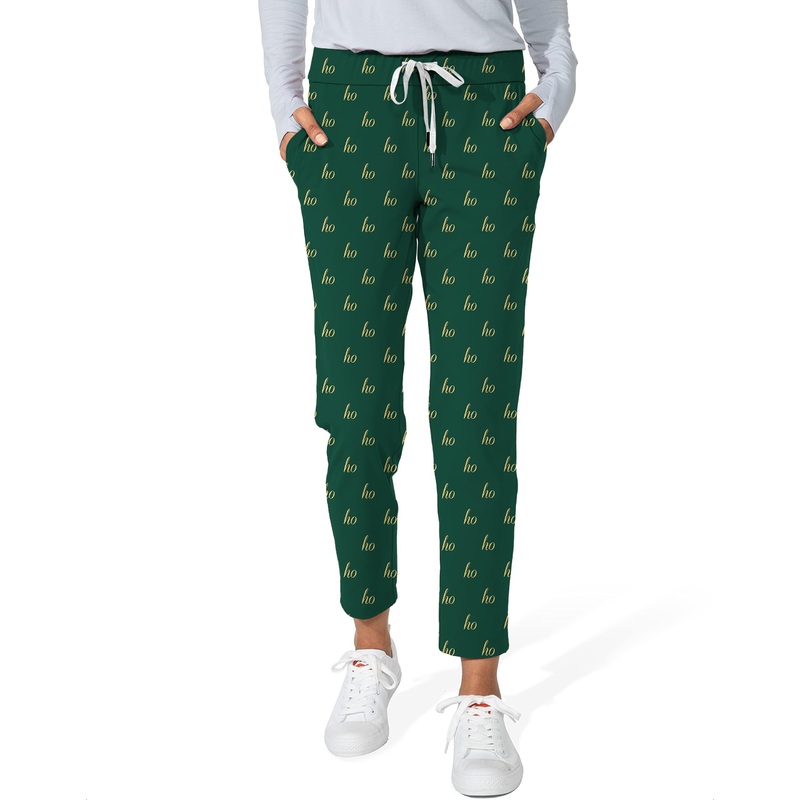 Dark Green Custom Name Christmas Women’s 7/8 Stretch Ankle Golf Pants