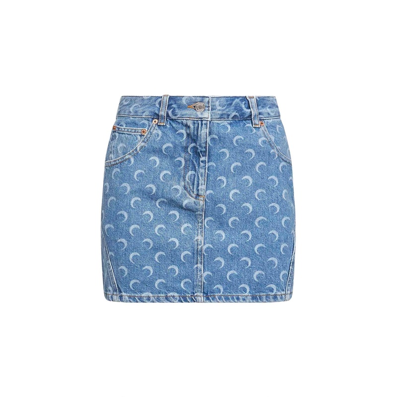 Light blue denim Moon Laser miniskirt