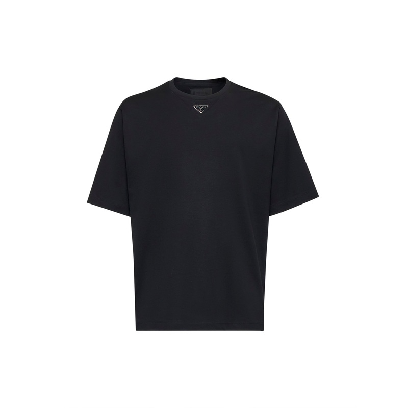 Oversized black cotton logo T-shirt