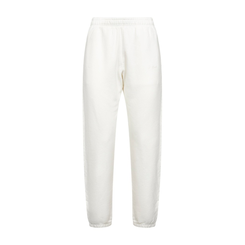White cotton fleece Odalys jogger trousers
