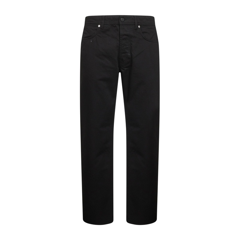 Black cotton denim five-pocket jeans