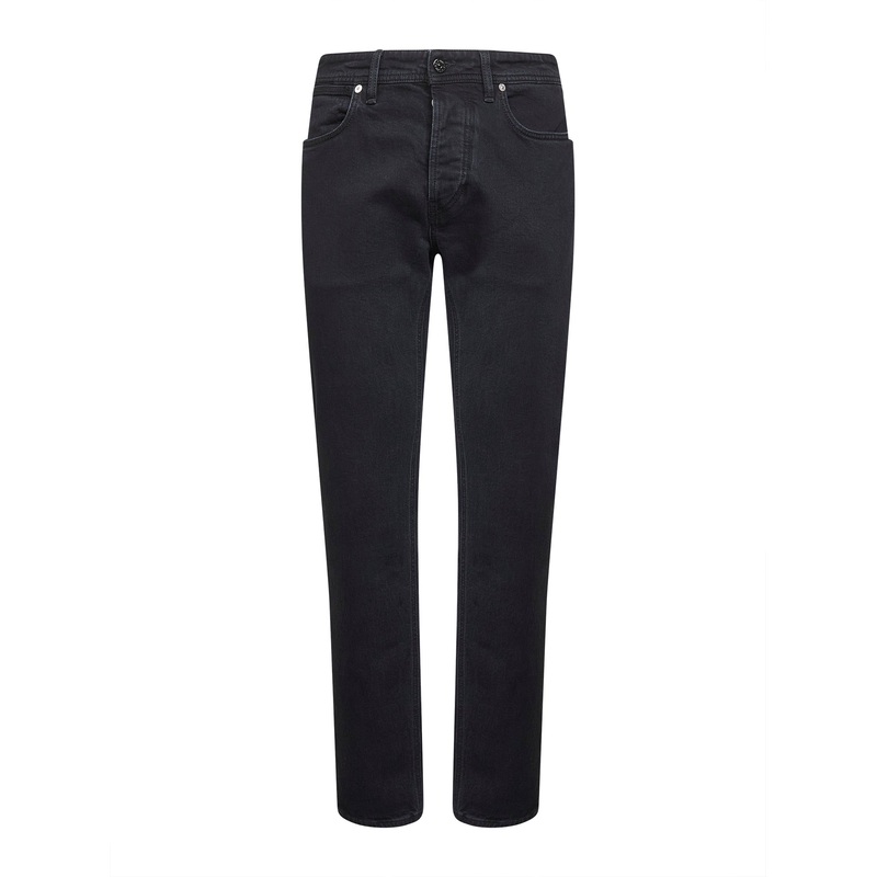 Black cotton stretch denim slim fit jeans