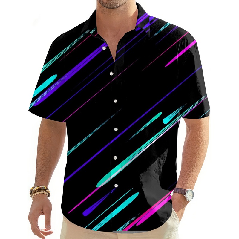 Shooting Stars-Men’s Golf Hawaiian Shirts Button Down Shirt