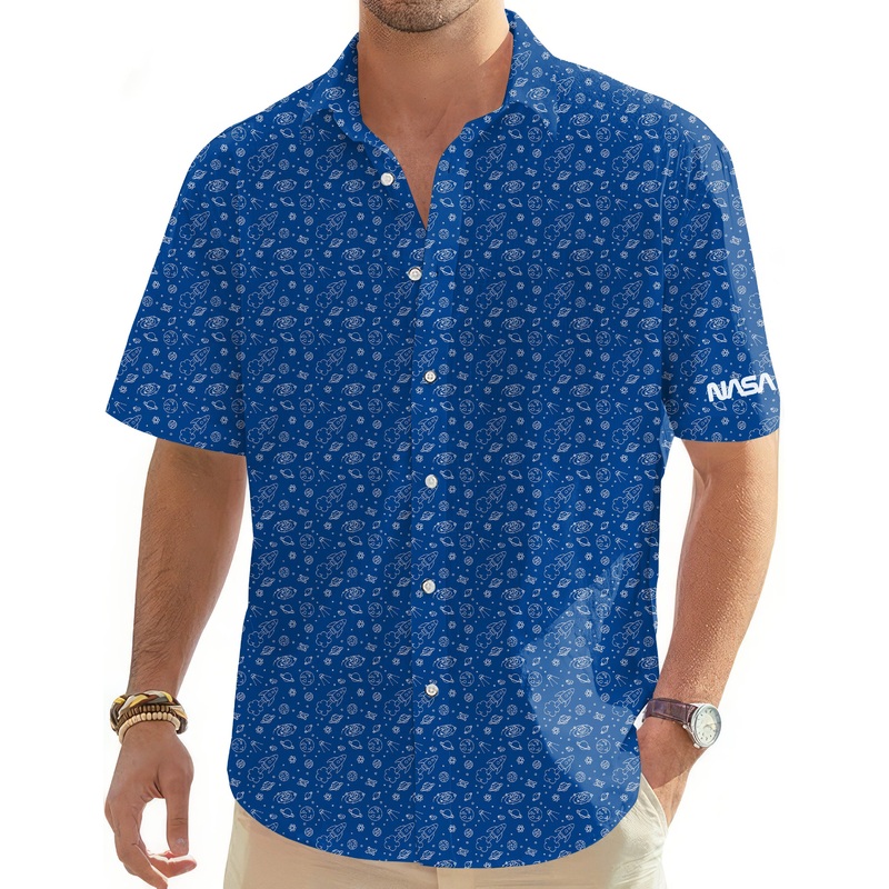 Space Out-Men’s Golf Hawaiian Shirts Button Down Shirt