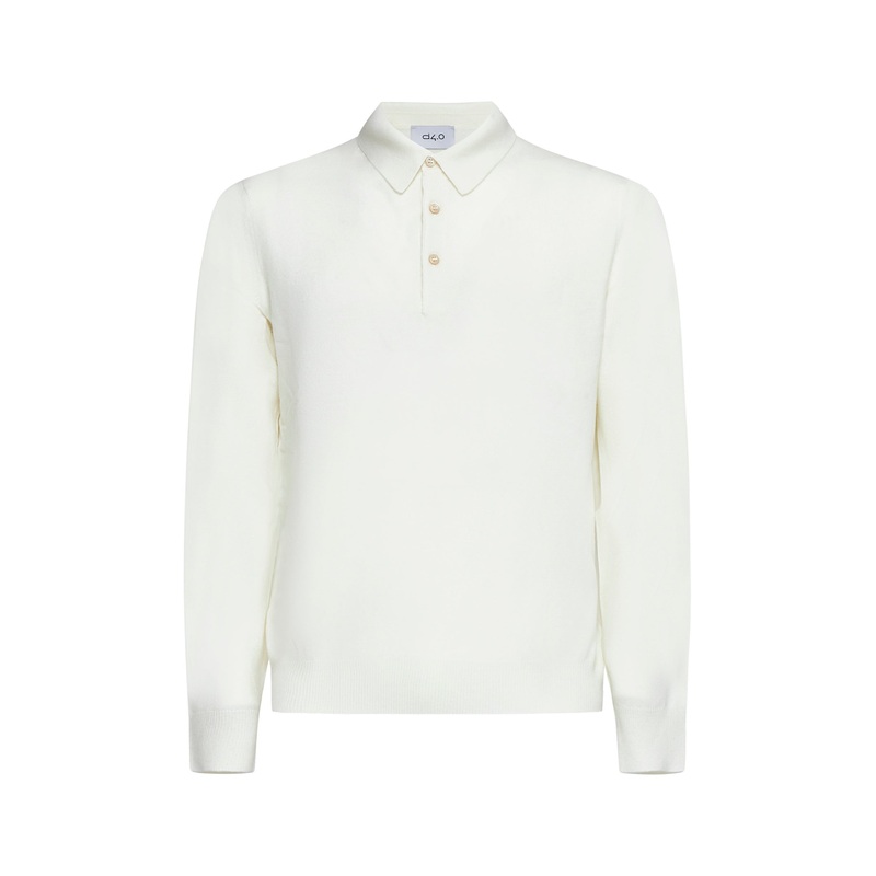White wool and cashmere polo|46|48|50|52|54|56