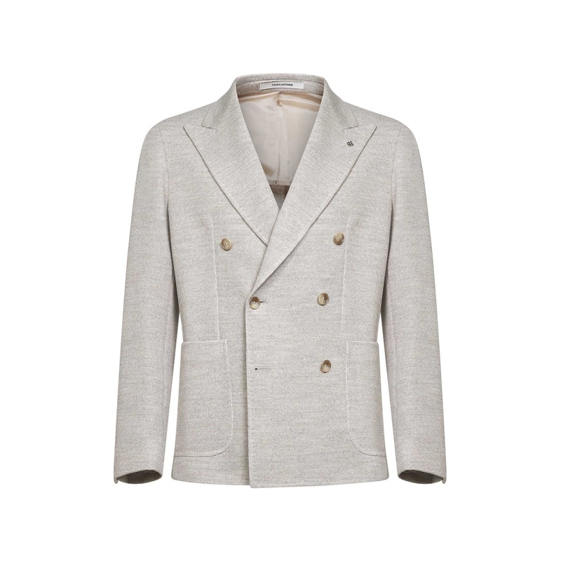 Beige jersey Montecarlo double-breasted blazer