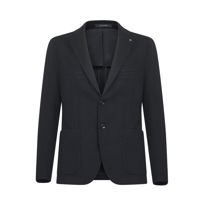 Black jersey Montecarlo single-breasted blazer