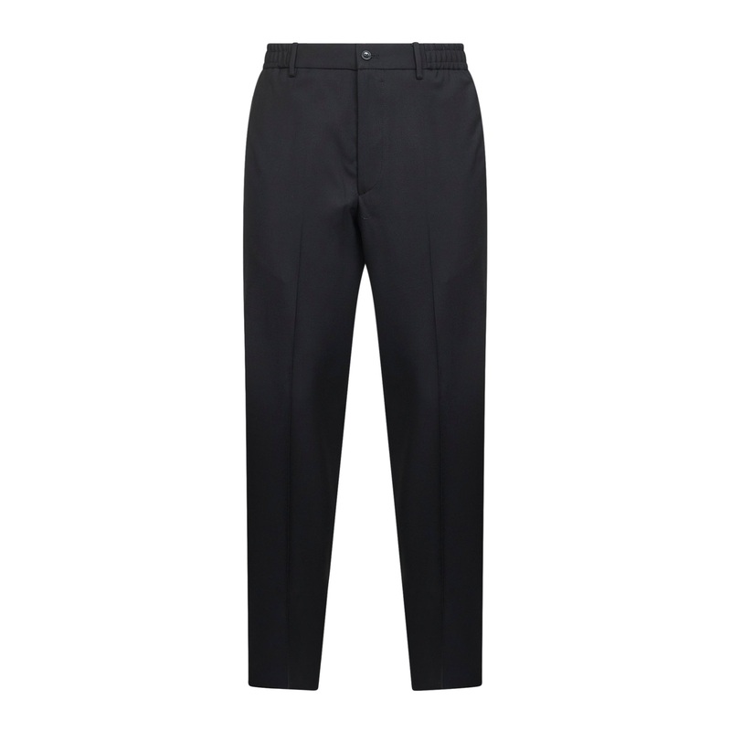 Black stretch virgin wool blend Garcon trousers