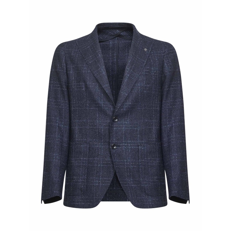 Blue Prince of Wales Montecarlo single-breasted blazer