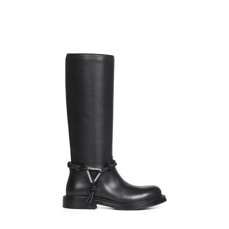 Black calf leather James high boots