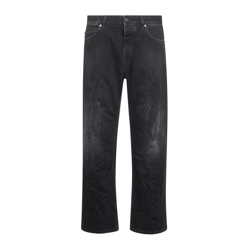 Black denim Distressed Relaxed Fit trousers