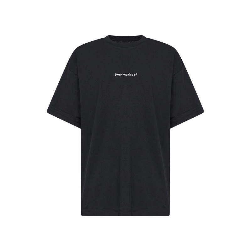 Black jersey pigeon print loose-fit T-shirt