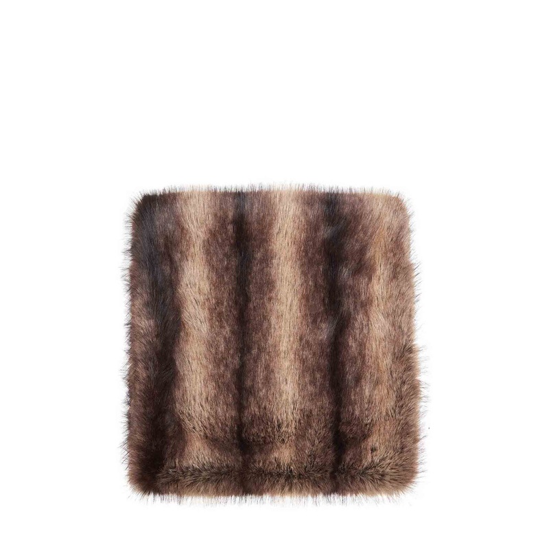 Brown faux fur stole|PZ