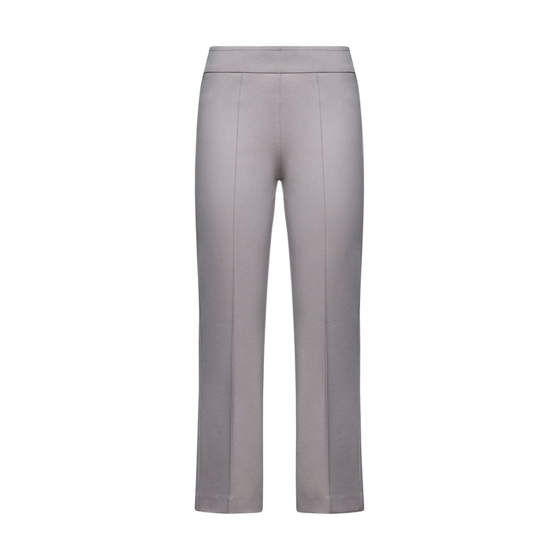 Beige stretch jersey Pioppo trumpet trousers<BR/>