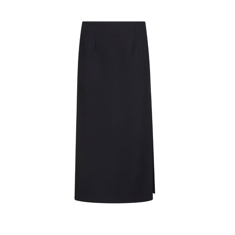Black cady Grega midi skirt|40|42|44|46