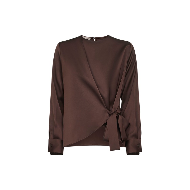 Coffee satin Cesta blouse|46