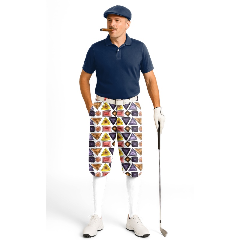 colorfull triangle tribal Men’s Golf Knickers Pants