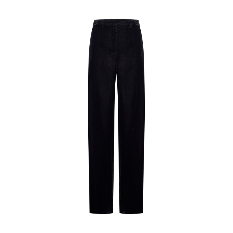 Grey gabardine Pleio palazzo trousers