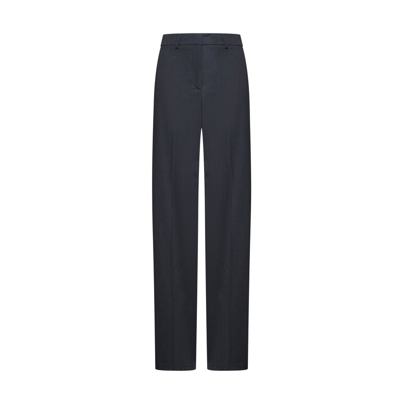 Melange grey gabardine Pleio palazzo trousers